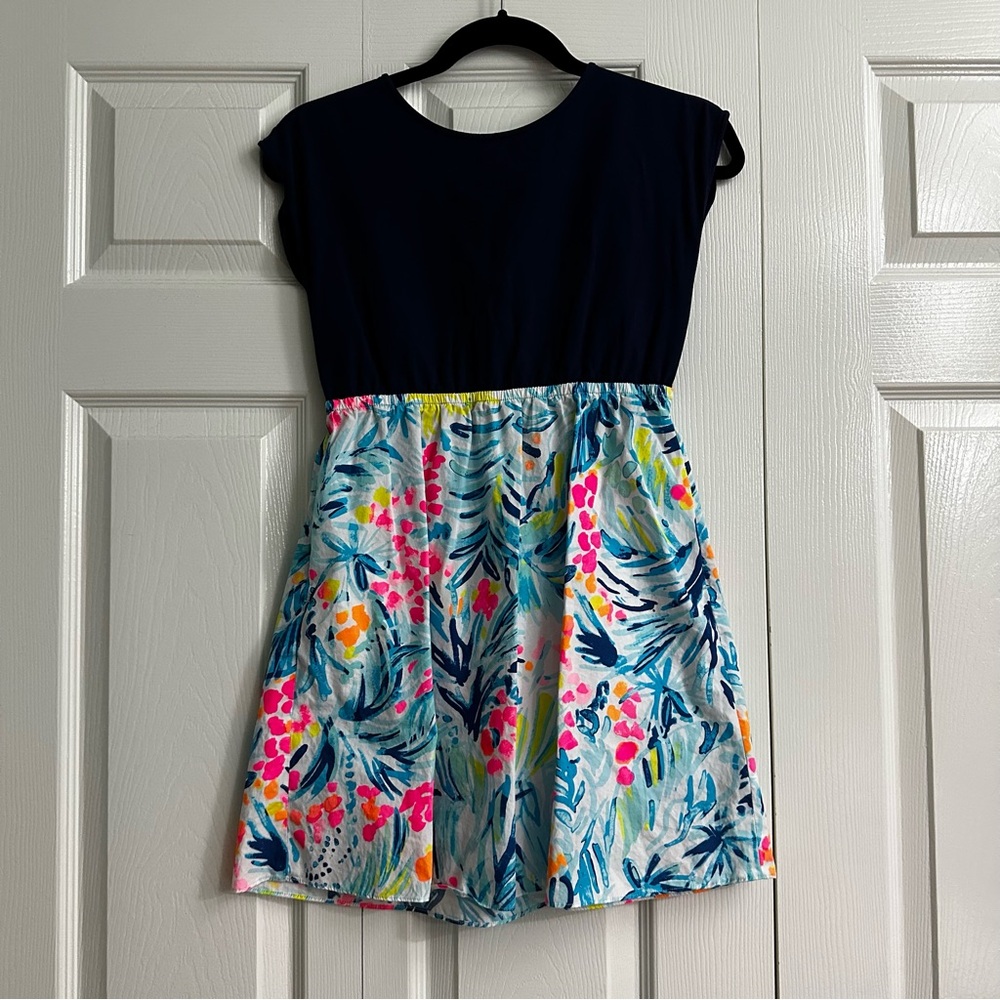 Lilly Pulitzer Girls Caila Dress “Serene Blu Tippy Top”
